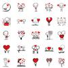 50 Stick Lines Villain Graffiti Sticker Red Love Personality Cartoon Diy Hand Account Sticker
