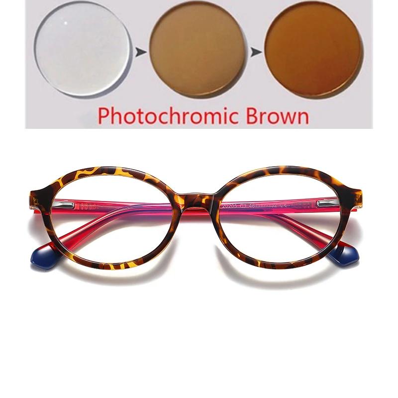 Anti Blue Rays Women Men Oval Prescription Glasses For Children Spring Hinge Short-Sight Eyewear Diopter 0 -0.5 -0.75 To -6