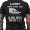 Men's Funny French Driving Quote T-Shirt Boys Drive Sports Real Men Drive C Back Print Vintage Van Design Black Short Sleeve