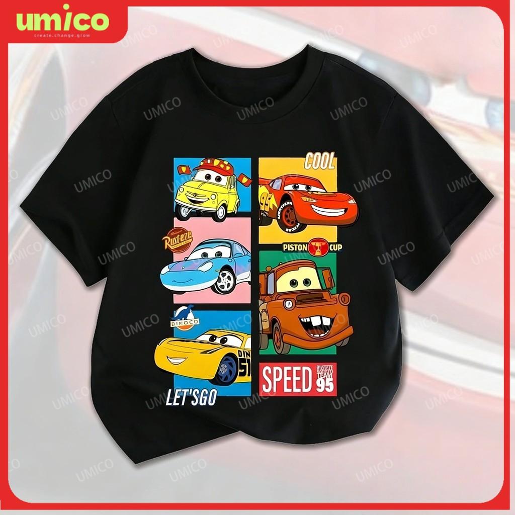 Children's Clothing Fashion Cartoon Car Round Short Sleeved T-shirt