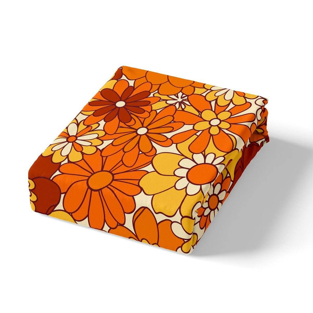 Retro Pattern Bed Hat Three-Piece Digital Printing Bedding Bed Hat Three-Piece Set Children And Adults