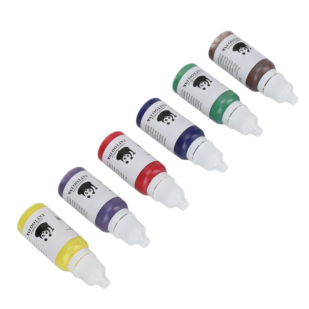 6 Color 15ml Tattoo Pigment Set Professional Home Salon Fast Coloring Tattoo Ink for Novice Tattoo Artist