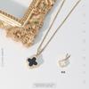 Necklace Does Not Fade Women's Summer Double-sided Four-leaf Clover Necklace Women's Fashion High-end Temperament Necklace Light Luxury Collarbone