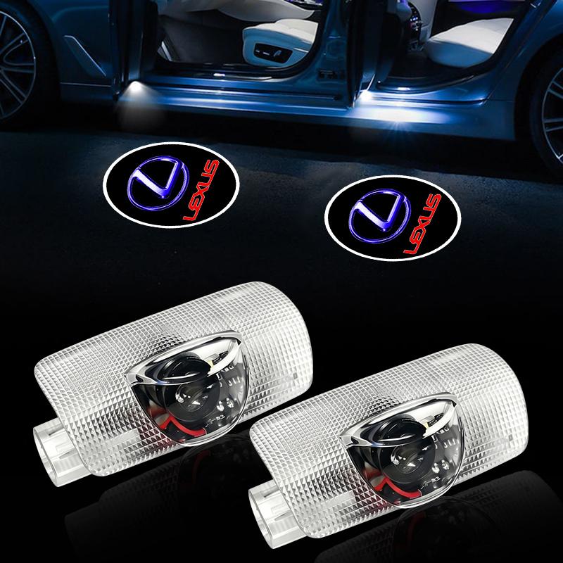 Bouchon de Valve de Voiture 2PCS/SET Lumière d'Accueil de Porte de Voiture Lampes Projecteur LED pour Voiture Autocollants Pour Lexus ES300 RX330 RX300 IS250 IS200 CT200h NX