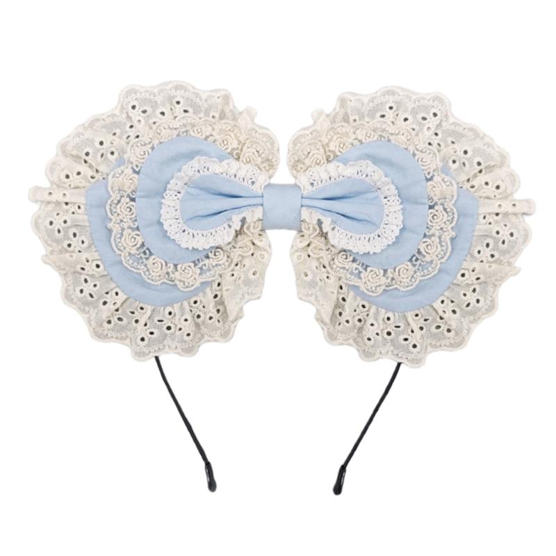 Lace Bows Headbands Party Hair Accesory For Women Elegant Design Suitable For Parties And Cosplay Event