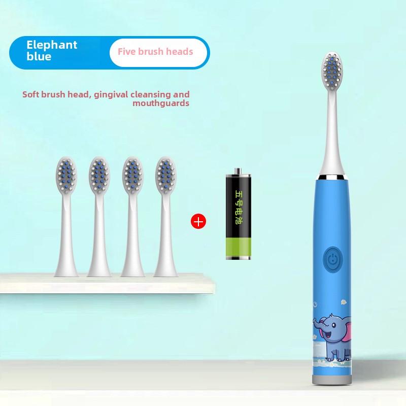 Children's Electric Toothbrush Cartoon Soft Hair IP7 Waterproof Sonic Automatic Ten Thousand Hair Brush U-shaped Toothbrush