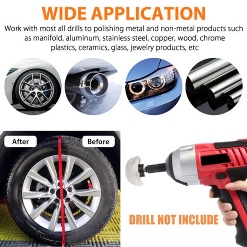 Buffing Wheel For Drill Flannelette Polishing Wheels Mixed Polish Head And Soft Cleaning Brush Kit For Metal Aluminum Glass