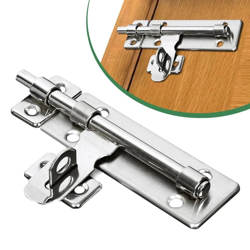 

4 Inch Stainless Steel Barrel Bolt Latch Padlock Clasp Set for Secure Locking of Doors Windows Drawers Cupboards and Gates