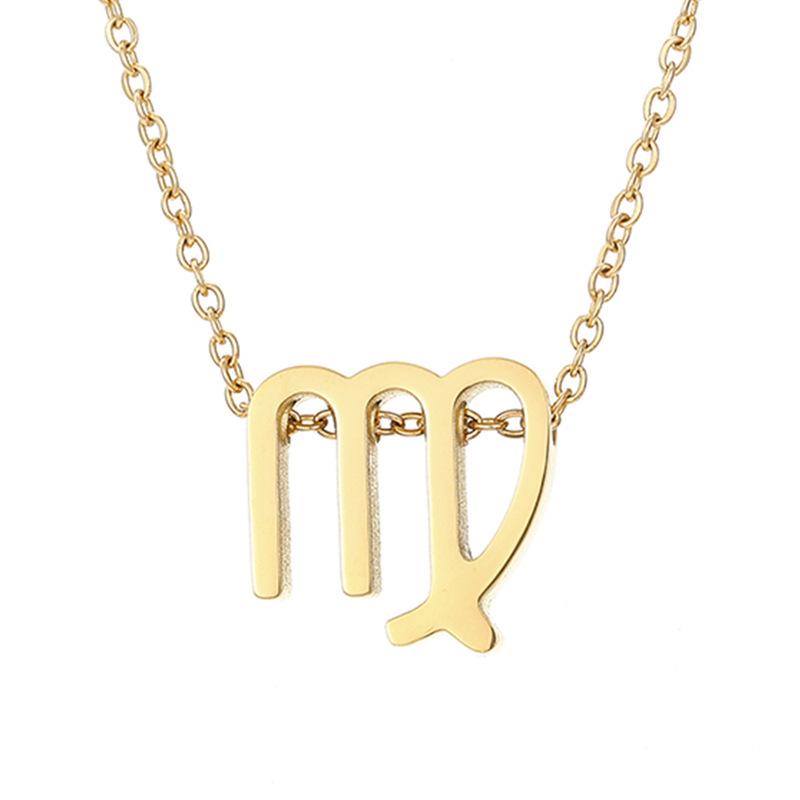 14K Gold-Plated Zodiac Pendant Necklace - Hot Selling Stainless Steel Women's Necklace