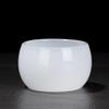 Zhinianhua New Chinese White Glazed Glass Tea Cups (5-Pack)