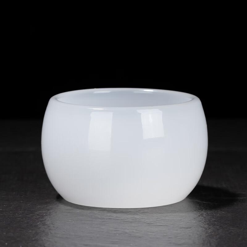 Zhinianhua New Chinese White Glazed Glass Tea Cups (5-Pack)