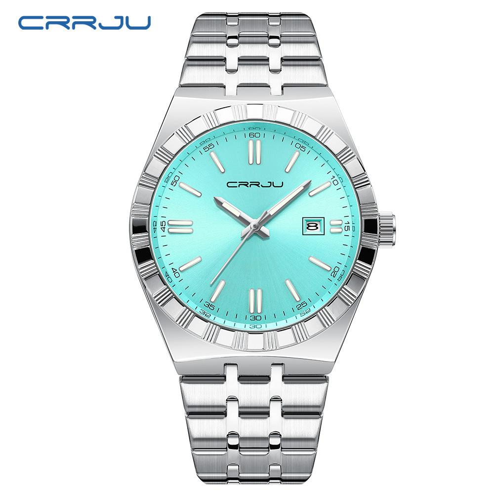 Herren-Edelstahl-Quarz-Armbanduhr 42 mm Großes Zifferblatt Business-Armbanduhr mit Leuchtzeigern Datum Wasserdicht
