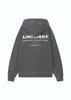 Limelight Apparel Pigment Back Logo Oversized 2-Way Zip-Up Hoodie (Charcoal/White)