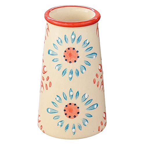 HEADS HNP-FB11 12-Piece Handmade Print Flower Vases, Red, 4.5 x 8cm Diameter