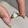 Three Heroes Women's Versatile Crown Shape Ring: Water Drop Opal with Micro-inlaid Diamonds In Gold Tone