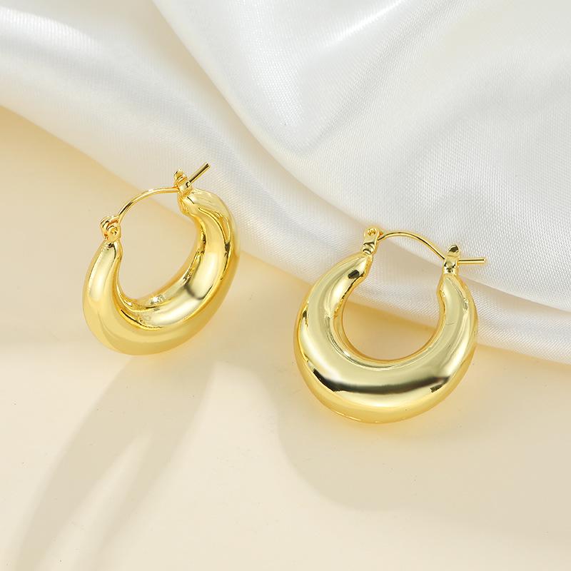 Huazi Style Zircon Stud Earrings for Women - Gold-Plated, Non-Fading Luxury Jewelry