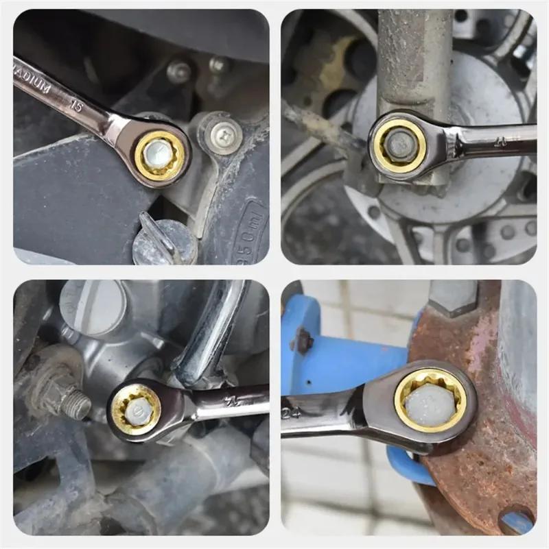 Double Head Extended Ratchet Wrench Industrial Grade Automotive Repair Tool Sets Quick Labor-saving Hand Tools Torque Wrench
