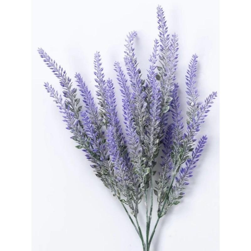 

6 шт. искусственные цветы лаванды пластиковые сушеные цветы растения букет для внутреннего и наружного домашнего декора свадьба фиолетовый