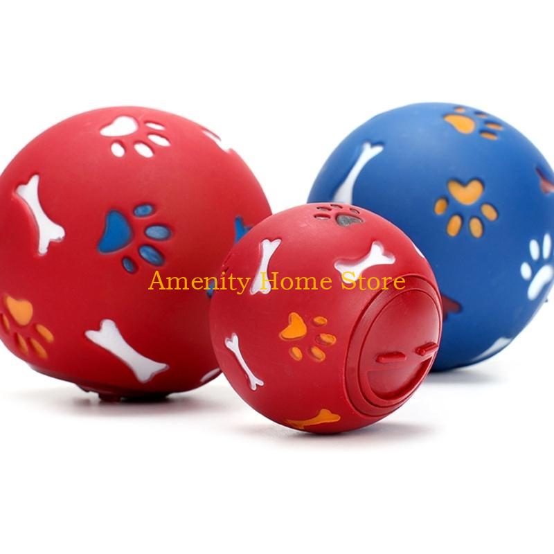 F26C Dog Chew Toy Vinyls Fillable Treat Ball Teething Toy for Aggressive Chewers Leak Food Toy for Teeth Clean Training