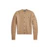 Polo Ralph Lauren Cable-Knit Wool-Cashmere Cardigan Solid Color Cable Knit Crew Neck Single-Breasted Long Sleeve Sweater WMPOSWENDW20161