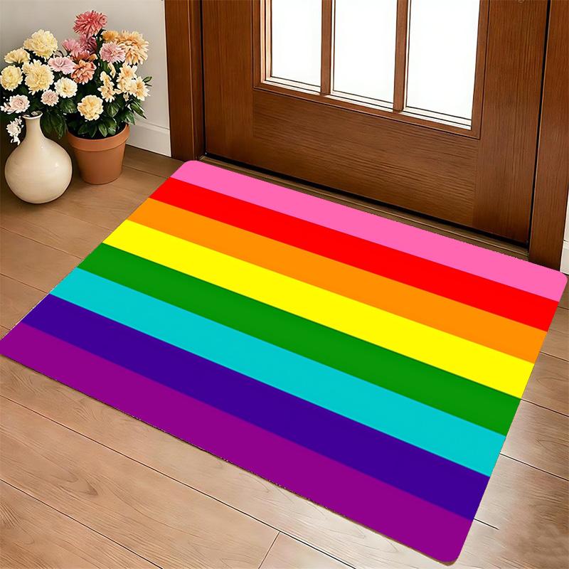Rainbow Flag Living Room Nonslip Area Rug Soft Carpet For Bedroom Game Playroom Sofa Office Home Decor Doormat Christmas Gift C9301265
