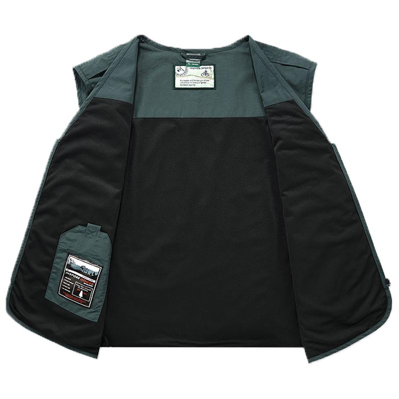 New Men's High-quality Multi Pocket Quick Drying Lightweight Vest, Outdoor Hiking Vest,casual Versatile Oversized Fishing Jacket