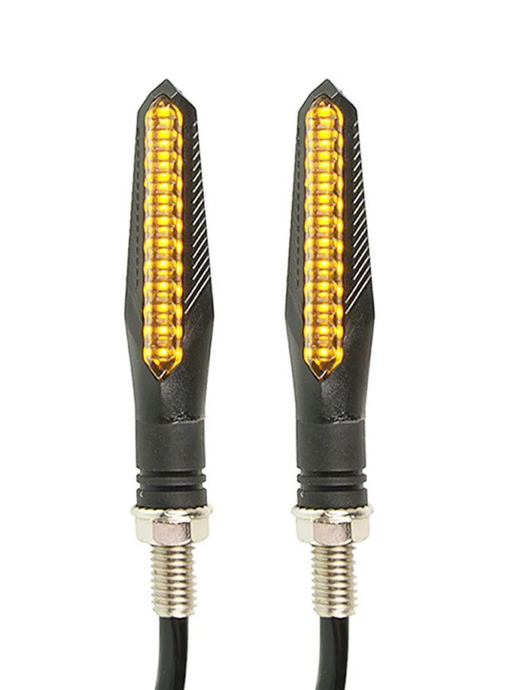 Flowing Turn Lights 12V Motorcycle 24 Leds Scanning Directonal Signal Lamp For Honda Chopper Kawasaki Yamaha Ducati Buell