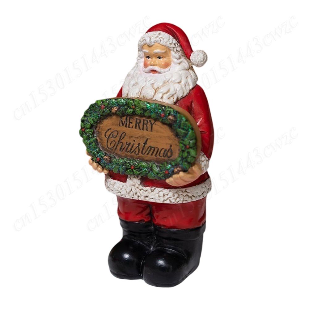 Santa Claus Statue Christmas Home Decor Multi-Purpose Lovely Christmas Figurine Ornament for Holiday Party & Festive Table Decor