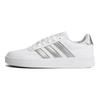 Adidas Breaknet 2.0 Leather Slip Resistant Lightweight Low Top Skate Shoes Women Sneakers White Silver HP9440