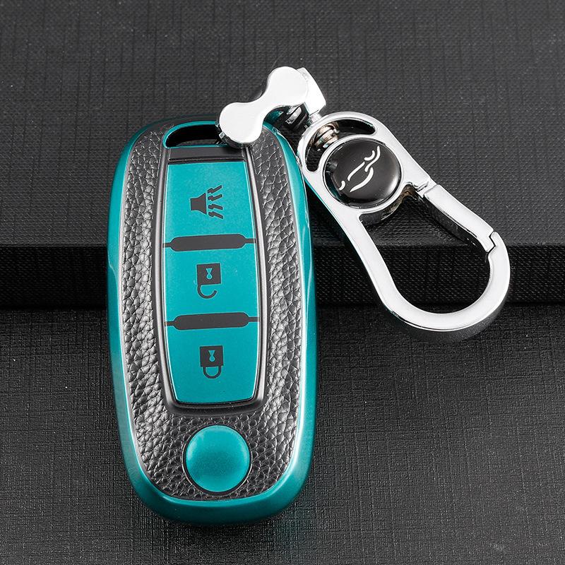 Leather Key Cover for Dongfeng Qichen D60, T90, T70 - All-Inclusive Key Shell with Buckle, Unisex Design.