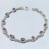 Natural Pink Amethyst Gemstone 925 Solid Sterling Silver Gift Bracelet 7-8" b7V18