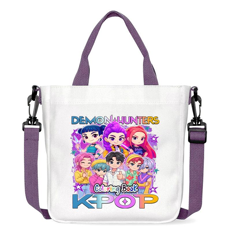 Anime Cartoon Print Student Go Out Portable Handbag Large Capacity Casual Canvas Bag