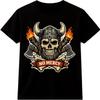 Viking Skull T Shirt No Mercy Warrior Helmet Axe Norse Valhalla Graphic Tee