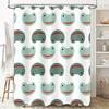Adorable Green Frog Face Shower Curtain Set For Kids Bathrooms 3D Print Waterproof Polyester Fabric With Hooks Included In Vario