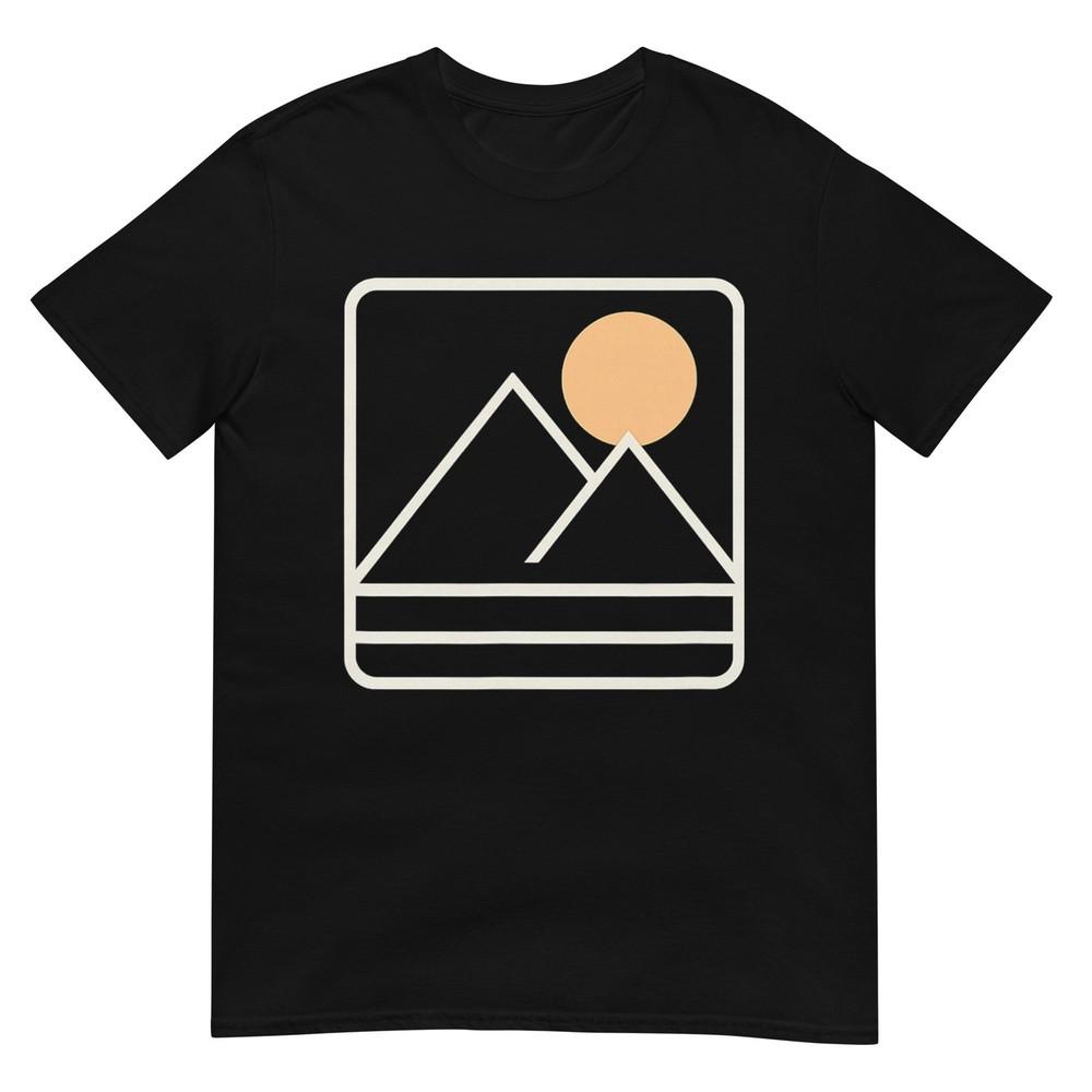 Mountain Sunrise Minimalist Retro Nature Graphic Tee TShirt S