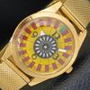 ART DECO VINTAGE HAND-WINDING SWISS MENS REFURBISHED YELLOW DIAL WATCH A701161-5 R205b-a701161