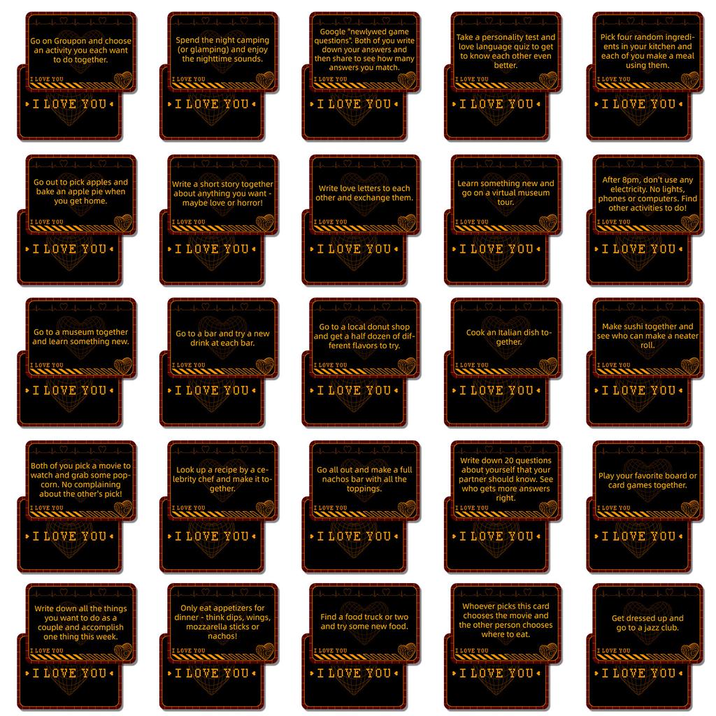 English Couple Interactive Card Romantic Love Party Game Cards
