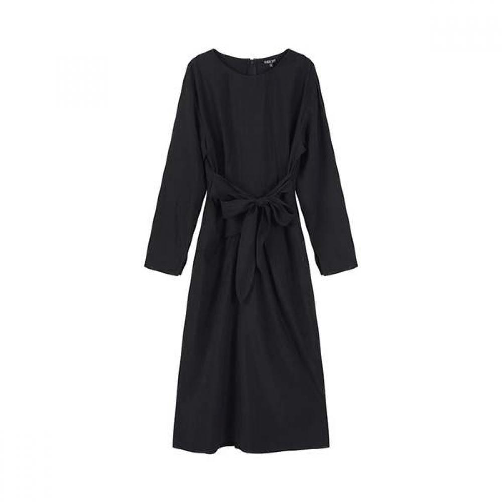 Round Neck Long Sleeve Long Dress As1wo360