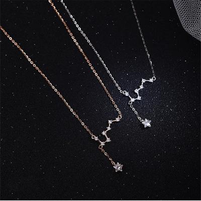 Κολιέ με Αλυσίδα από Ασήμι 925, Φούντα, Αστέρι, Μενταγιόν, Γούρι για Γυναίκες, Κορίτσια, Γάμο, Πάρτι, Μόδα, Κοσμήματα Dz180