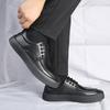 Fashion Fashion British Style Men's Casual Lace-up Shoes Leather Mens Comfortable Driving Flats Thick Soled Mens Classic Outdoor Oxfords