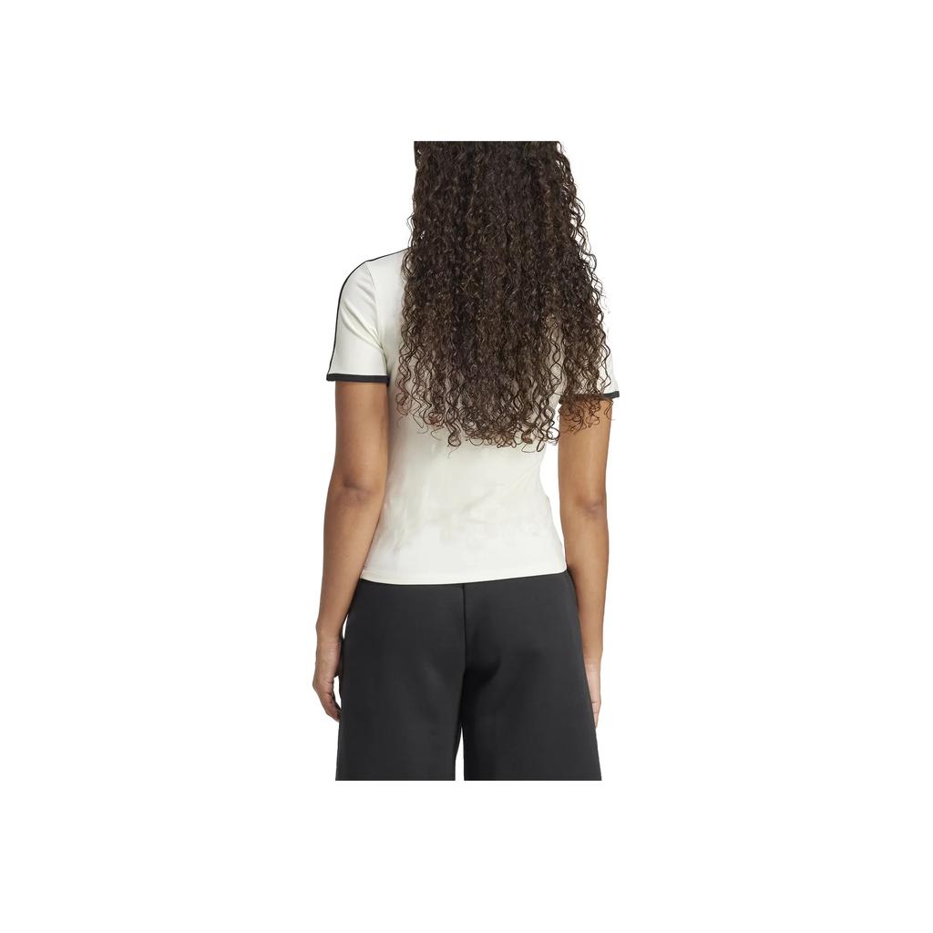 adidas Womens Premium 3-Stripes Cali T-Shirt Off White Women Streetwear JD5467