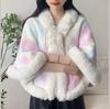 931# Women's Versatile Cheongsam Cloak: Fleece-Lined, Faux Otter Fur Collar Shawl, Thickened for Warmth