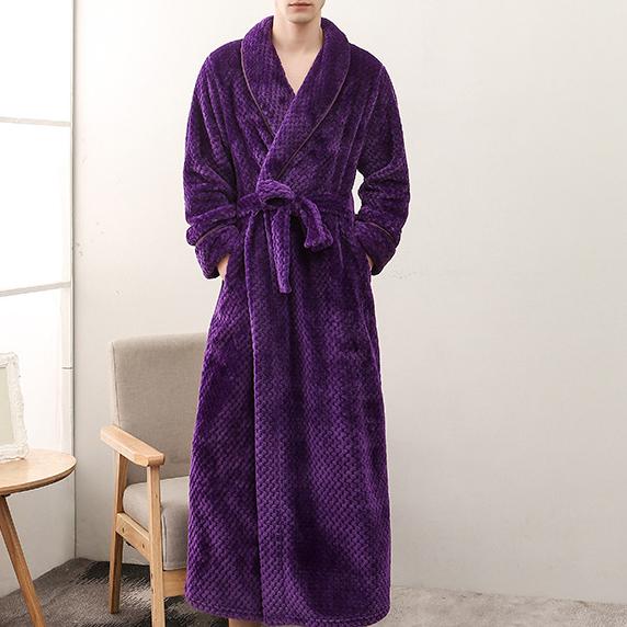 Peignoir à manches longues en polaire corail, vêtements de maison, flanelle épaisse, vêtements de nuit pour couple, gris, automne hiver, vêtements de détente amples