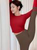 Top Longo de Pilates e Yoga Feminino de Alta Qualidade Outono/Inverno 2025 com Sutiã Embutido
