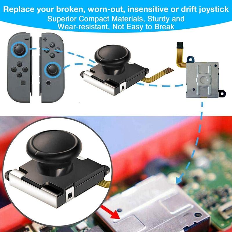 25In1 For Nintend Switch 3D Analog Joycon Joystick Thumb Stick Sensor Replacement Accessories Kit for Joy Con Controller Housing
