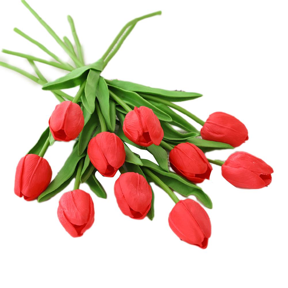 10PCS Tulipas Flores Artificiais Tulipa Artificial Pacote