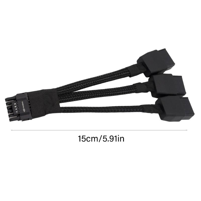 Powerful 600W PCIe 3x 8Pin Female To 16Pin Graphics Card Power Cable 12VHPW For Gaming PC Builds