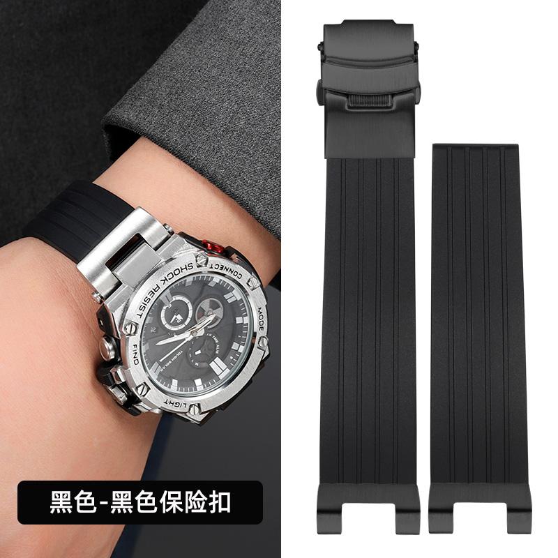 For Casio Gst-b100 Watch Strap Silicone Men GST-W300 210 400G S130 S310 S330 B100 Band Metal Adapter Modified Rubber Watchband