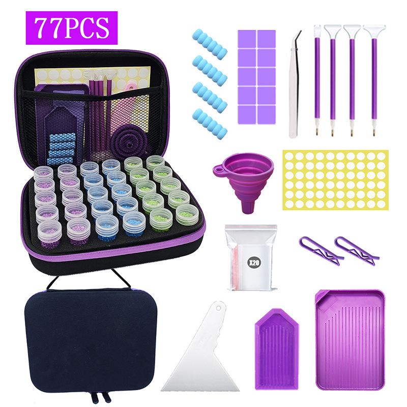 DIY Diamond Painting Kit: Funnel, Drill Pen, 60 Compartment Bottles, 30 Storage, Butterfly Bag