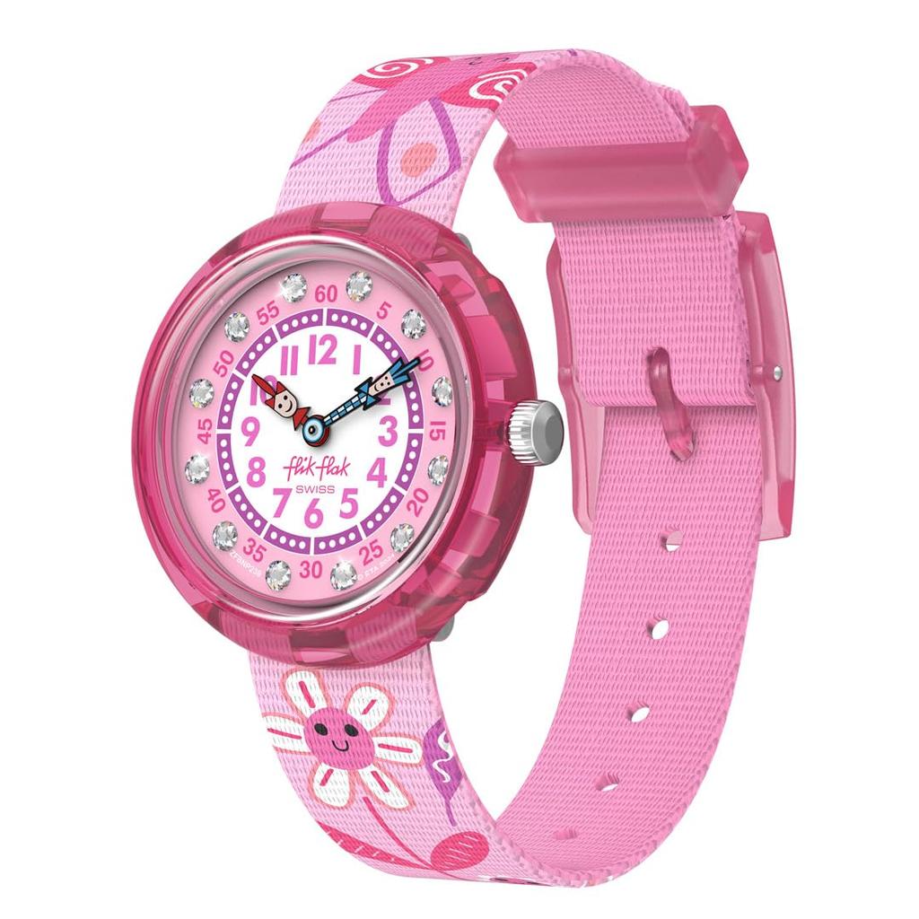 Swatch Flik Flak Happy Meadow Watch Pink FBNP239, Girls'